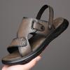 2025 Hot Sale Sandals Men's Summer New Beach Shoes Genuine Leather Sandals Soft Sole Men Sandals Trendy One Shoe and Two Wear
