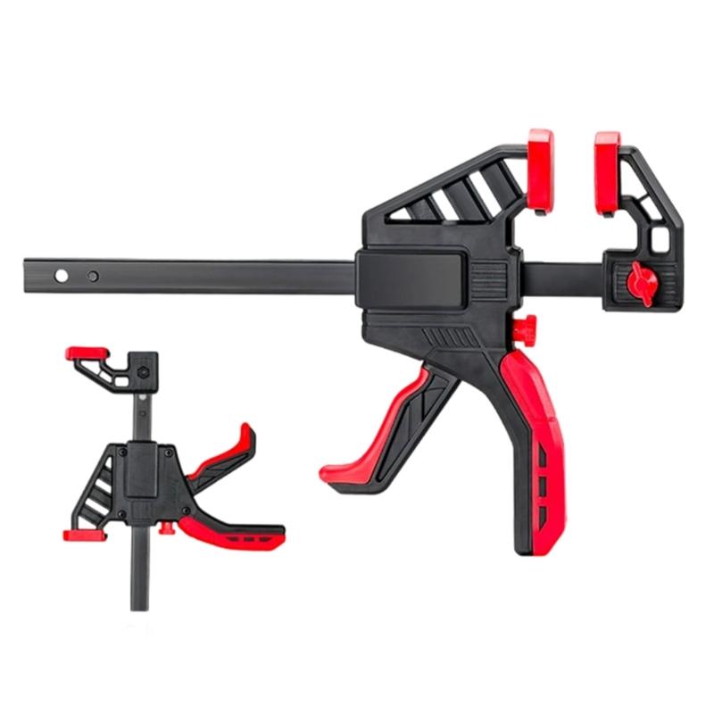 Heavy Type Woodworking Clamp Handed Ratchet Clip with Nonslip Rubber Grip for Professional Carpentry and Crafts Projects