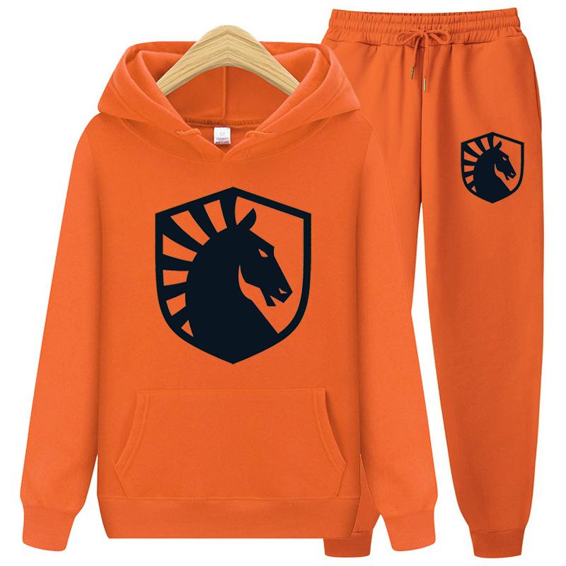 Spring Hoodies Set Sweatshirt+Sweatpants Suit Autumn Winter Warm Tracksuit Sets Women's Classic Hooded Outwear Sets