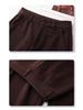 Women's 2024 Khaki Wool-Blend High Waist Straight Leg Cropped Pants for Autumn/Winter
