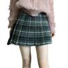 Petite High Waist A-Line Retro Plaid Wool Blend Skirt - Thickened Coffee Color for Autumn/Winter 2025