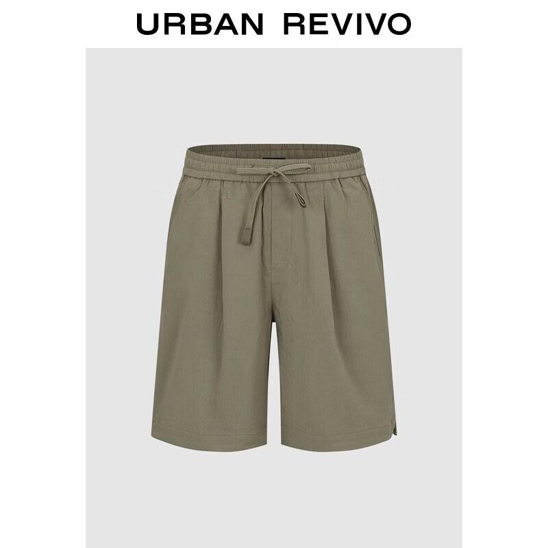 Men s Pleated Elastic Drawstring Cargo Shorts 30