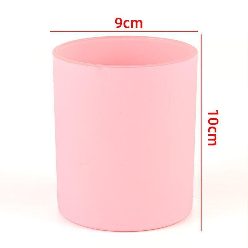 Colored Frosted Glass Candle Jar with Optional Lid - Creative Wide Mouth Design