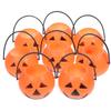 Pumpkin Candy Holder 8pcs Halloween Bucket for Trick or Treat Pail Orange Desktop Candlestick Decor Party Favors Storage