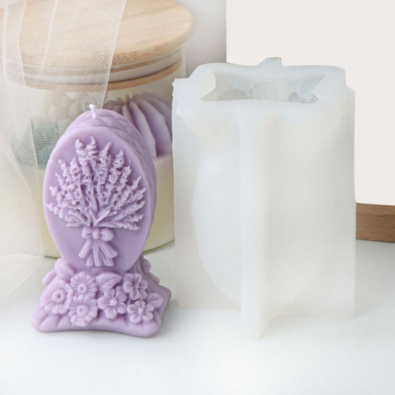 Creative Resin Candle Molds Decorative  Bees Flower Relief Candle Silicone Mold for Candle Making Supplies