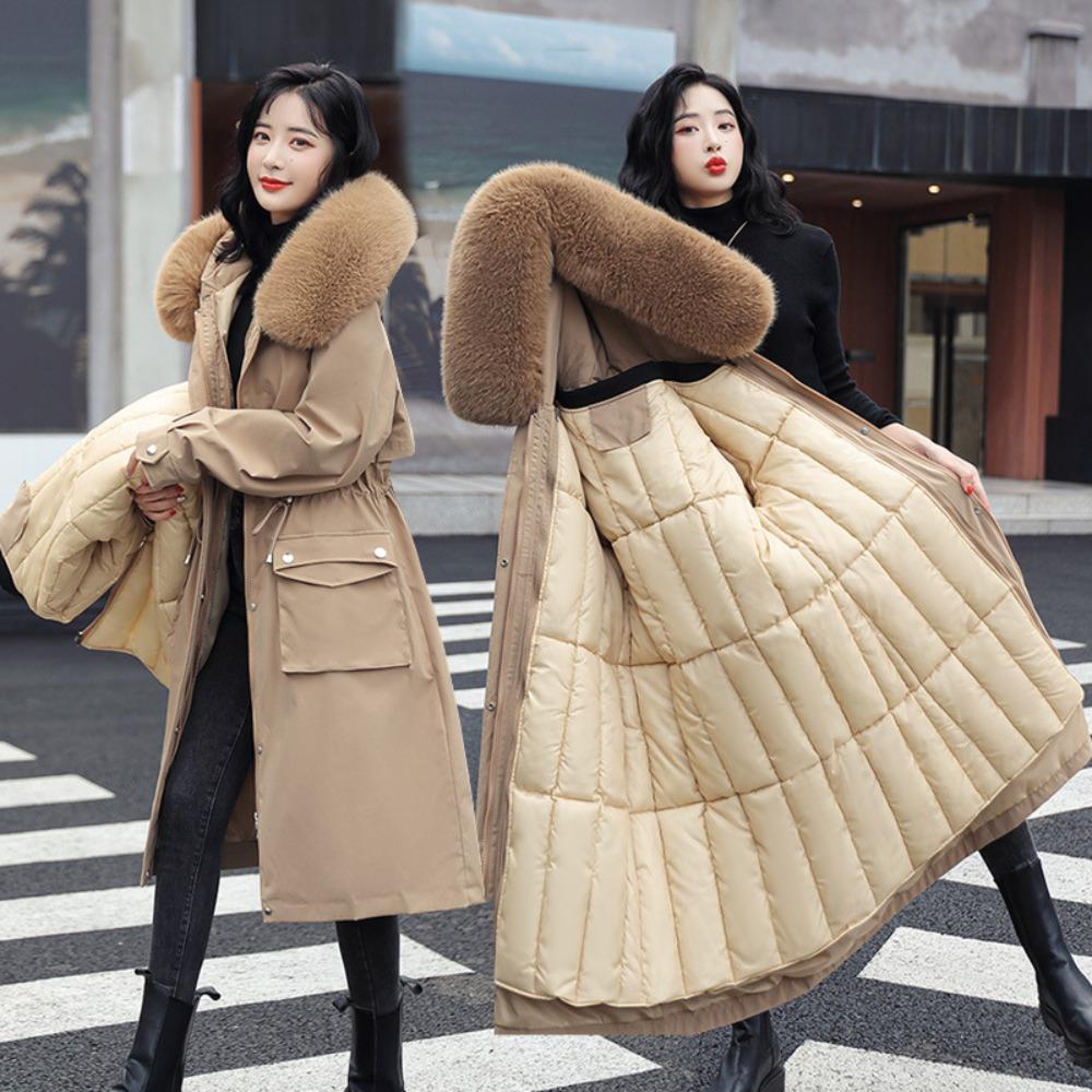 Winter liner can be removed, big fur collar slim and thin cotton-padded clothes, student cotton-padded jacket tide