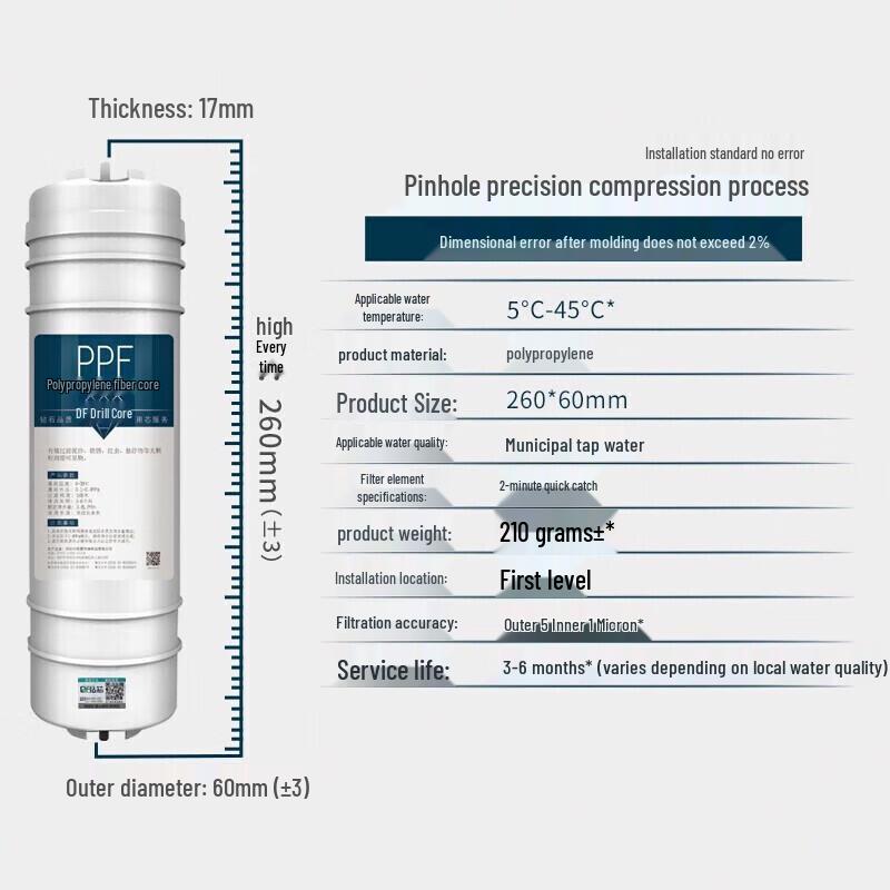 Universal Quick Connect PP Cotton Water Filter 2-Pack