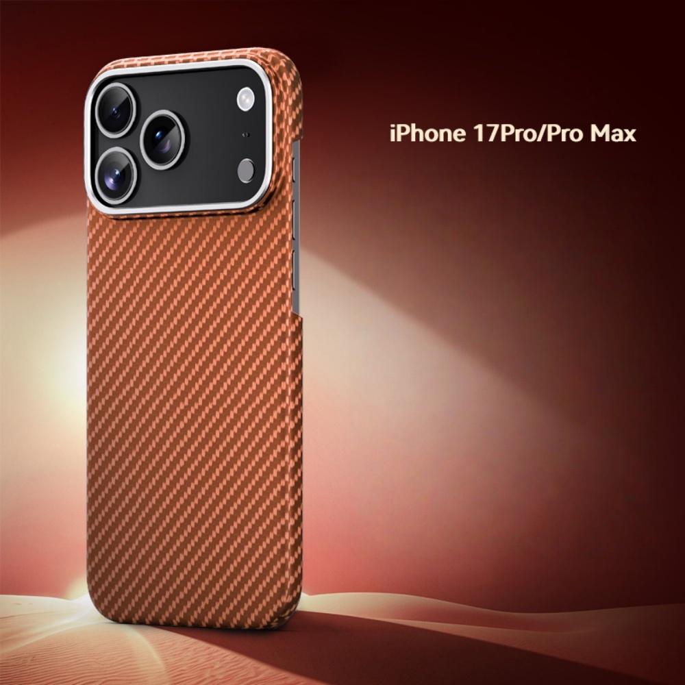 

Anti-fingerprint Kevlar Metal Frame Shockproof Phone Case for iPhone 17 16 15 14 Pro Max 17 Pro Camera Protector Silm Hard Case iPhone17 Pro