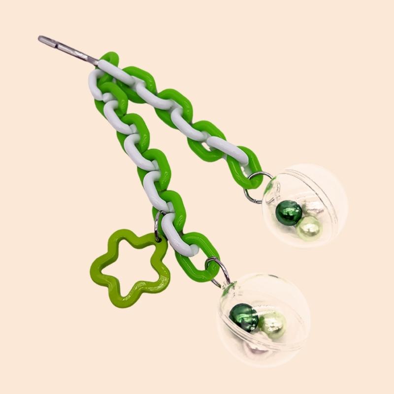 Interactive Bird Toy Transparent Chewing Ball Exercise Toy With Bright Color Beads For Small Pet Parrots Entertainment