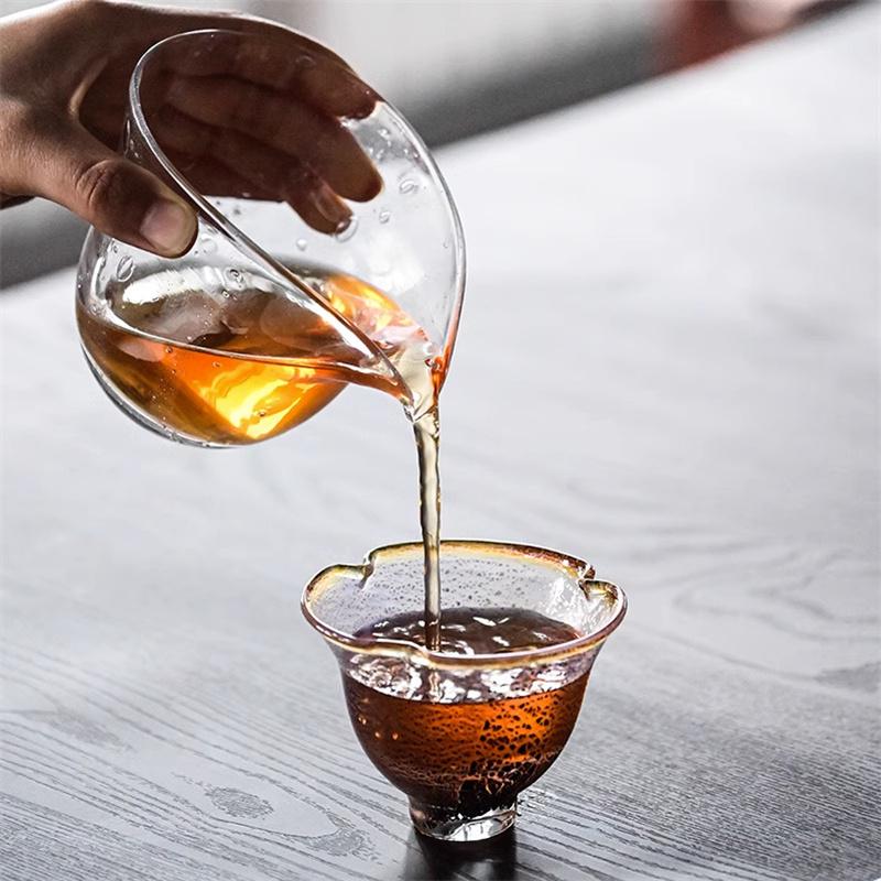 Japanese Style 200ML Bubble Heat-resistant Glass Fair Cup Tea Pitcher Chahai Thicken Justice Cup Kung Fu Tea Cup Set Accessories