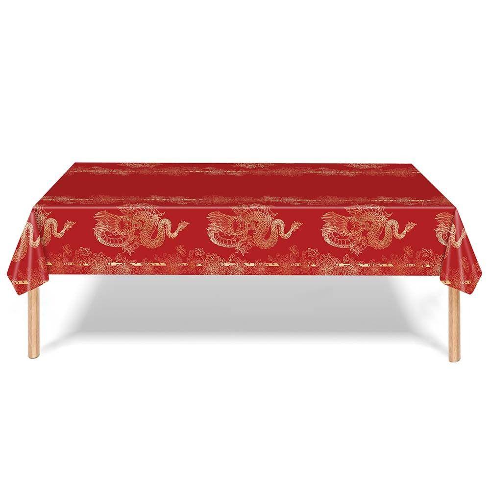 Bronzing Chinese New Year TableCover Plastic New Year Eve Decor  Chinese New Year