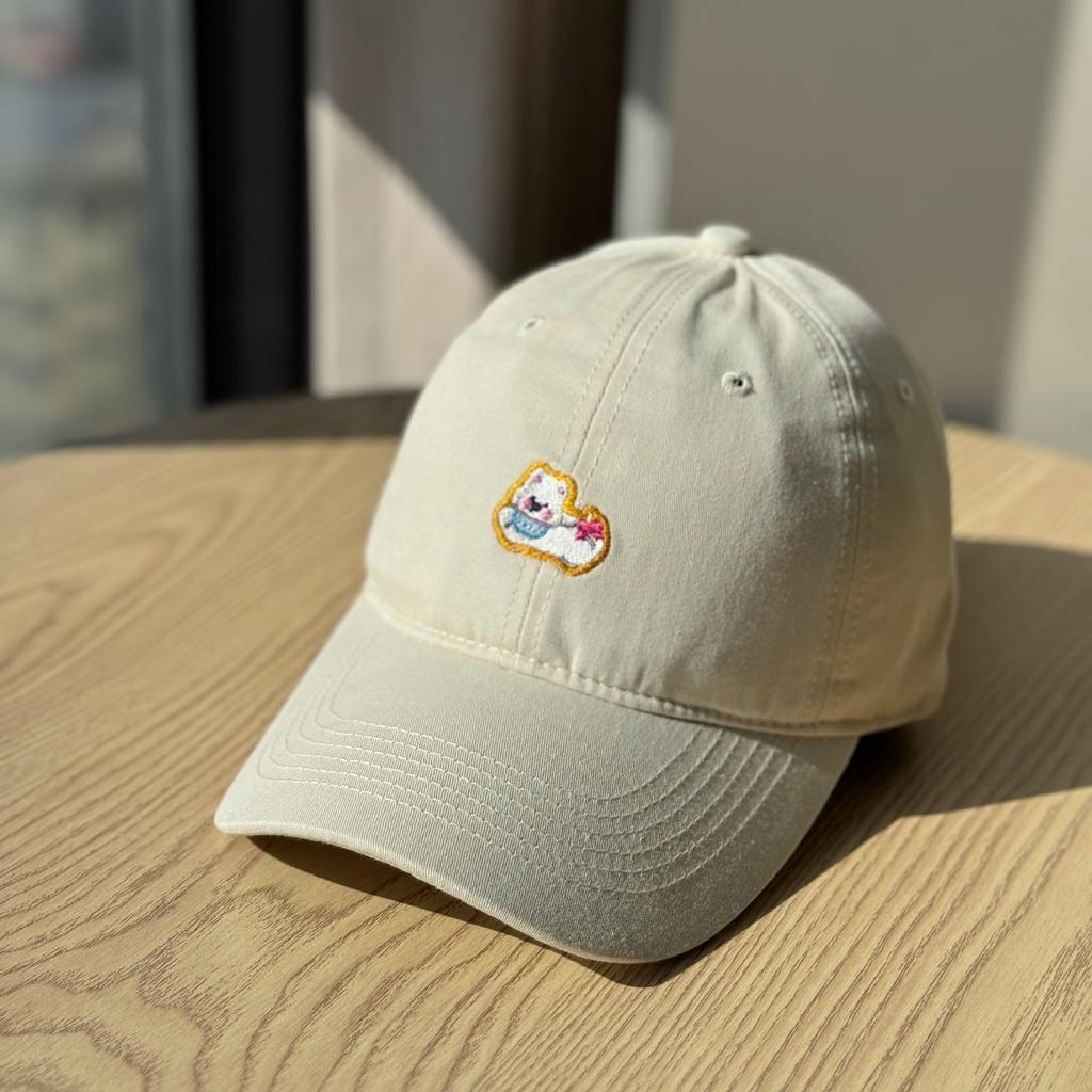 Cute Japanese-style retro puppy embroidered soft-brim baseball cap for women with large head circumference, makes the face look smaller, wide-brimmed