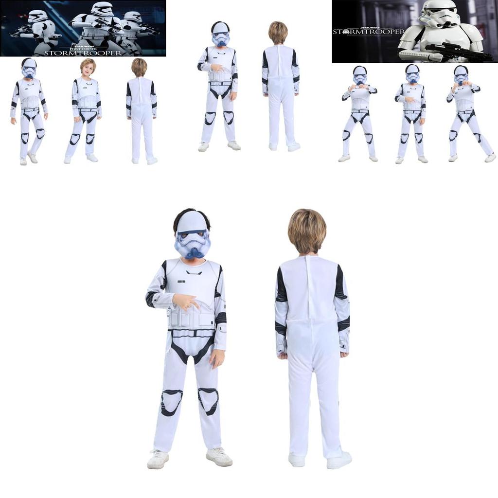 Star Wars Imperial Stormtrooper Cosplay Costume Bodysuit With Eva Mask For Kids Anime Party Gift