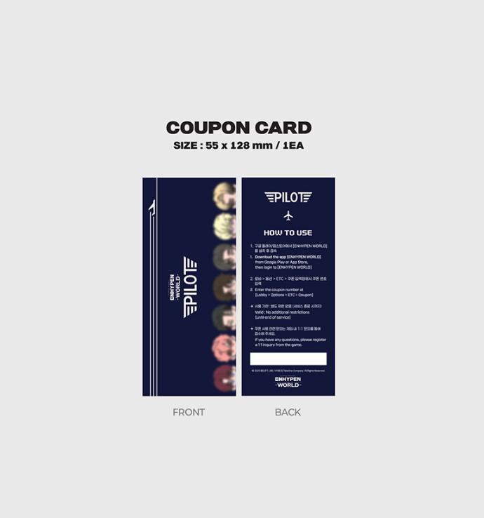 [Vorbestellung] ENHYPEN WORLD COUPON CARD COLLECTION – PILOT BASIC Ver. Offizielles Sammlerstück