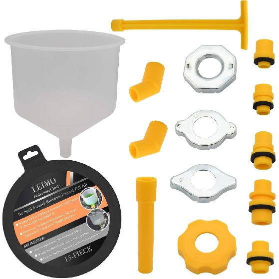 LEIMo &Nbsp;&Nbsp;Spill Proof Coolant Filling Funnel Kit,Coolant Funnel Kit Radiator Spill Free Funnel Auto Coolant Flush Kit No Spill Funnel