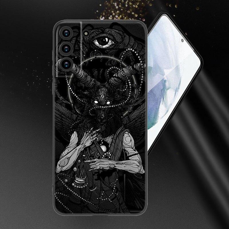 Pouzdro na telefon Satanic Scary Skull pro Samsung Galaxy S20 S21 FE S22 Ultra S10 Lite S10E S9 S8 Plus S7 Edge měkký TPU černý kryt