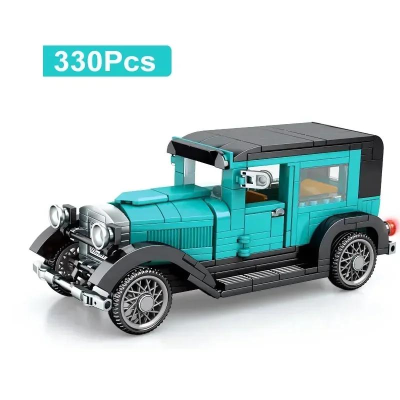 Technician Retro Antique Vintage Car Speed Champions Model Style Blocks City Classic Toys Gift Roadster Vehicle Supercar Brick