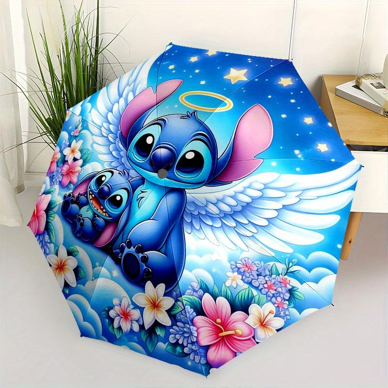 

Angel Stitch,Cloudscape Fully automatic themed umbrella 8 ribs durable iron frame, tri fold compact design, perfect as a gift, travel umbr