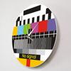 I Love TV Retro TV Test Wall Clock Adjustment Signal Home Decor Wall Art Funky TV Glitch Error Screen Test Rainbow Vintage Clock