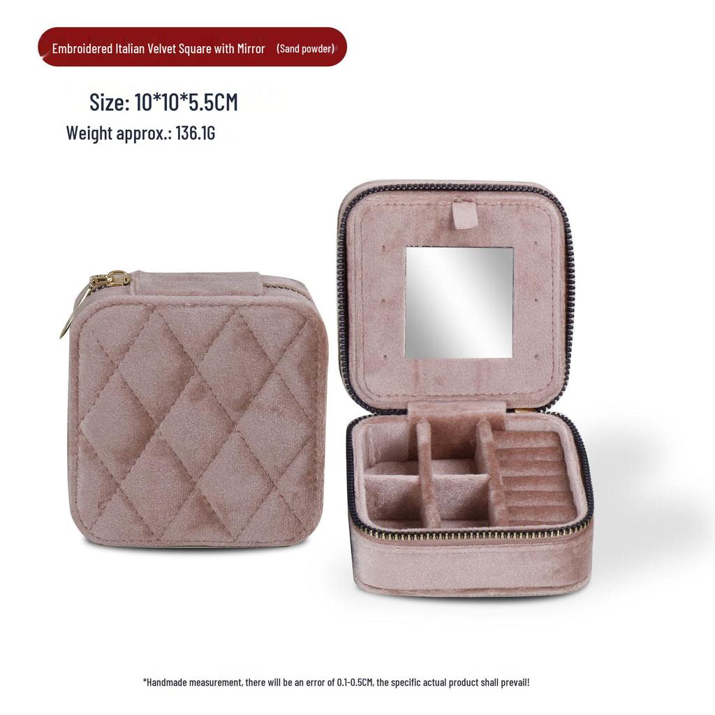 Boîte à Bijoux de Luxe en Velours pour Bagues, Colliers et Puces d'Oreilles - Solution de Rangement Portable et Élégante