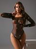 Fashion Shiny Rhinestone Bodysuit Women Sexy Lingerie Fishnet Dress Secret Lace Underwear Hot Sexy Set Erotic Shiny Bikinis