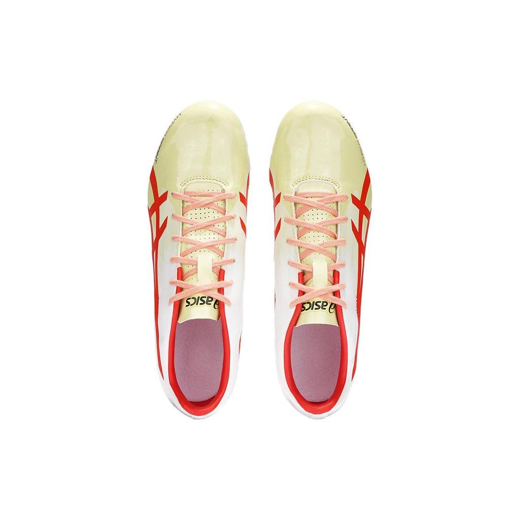 Asics Hyper Sprint 7 Professional Competition Leather Low Top Sprinting Shoes Men sneaker White Yellow 1093A194-301