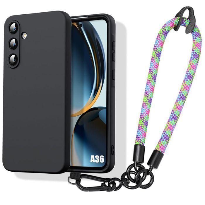 Coque pour Samsung Galaxy A36 5G, Protection Antichoc avec Bracelet Amovible Multicolore