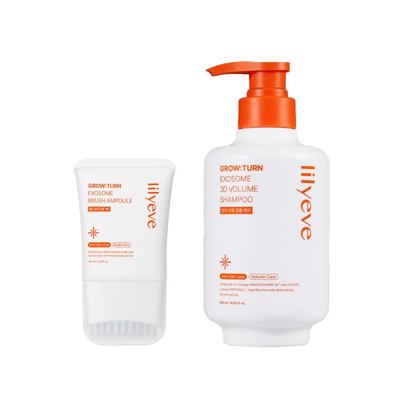 lilyeve Growturn 3D Volumenbürste Shampoo 200ml, 500ml / lilyeve Growturn Exosome Bürsten-Ampulle 100ml (12 Optionen) #Shampoo 500ml x 1pcs + Brush Ampoule 100ml x 1pcs