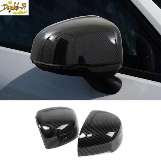 Carbon Fiber Rear View Side Door Mirror Cover Trim 2pcs For Volvo XC40 -