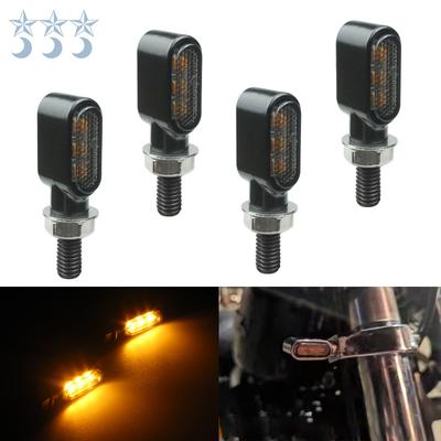 1pcs Off-Road Motorcycle Modified Led Mini Turn Signal 12V Electric Vehicle Turn Light Retro Metal Signal Indicator