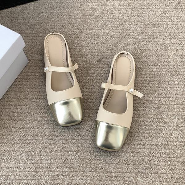 Fashion Casual Woman Shoe Slip-on Round Toe Female Footwear Summer Slip On New Retro Dress Mary Janes Flat Slipper Slides Retro Woman Sh