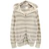 Border Pattern Long Sleeve Zip Hoodie F White Room Wear Women Used