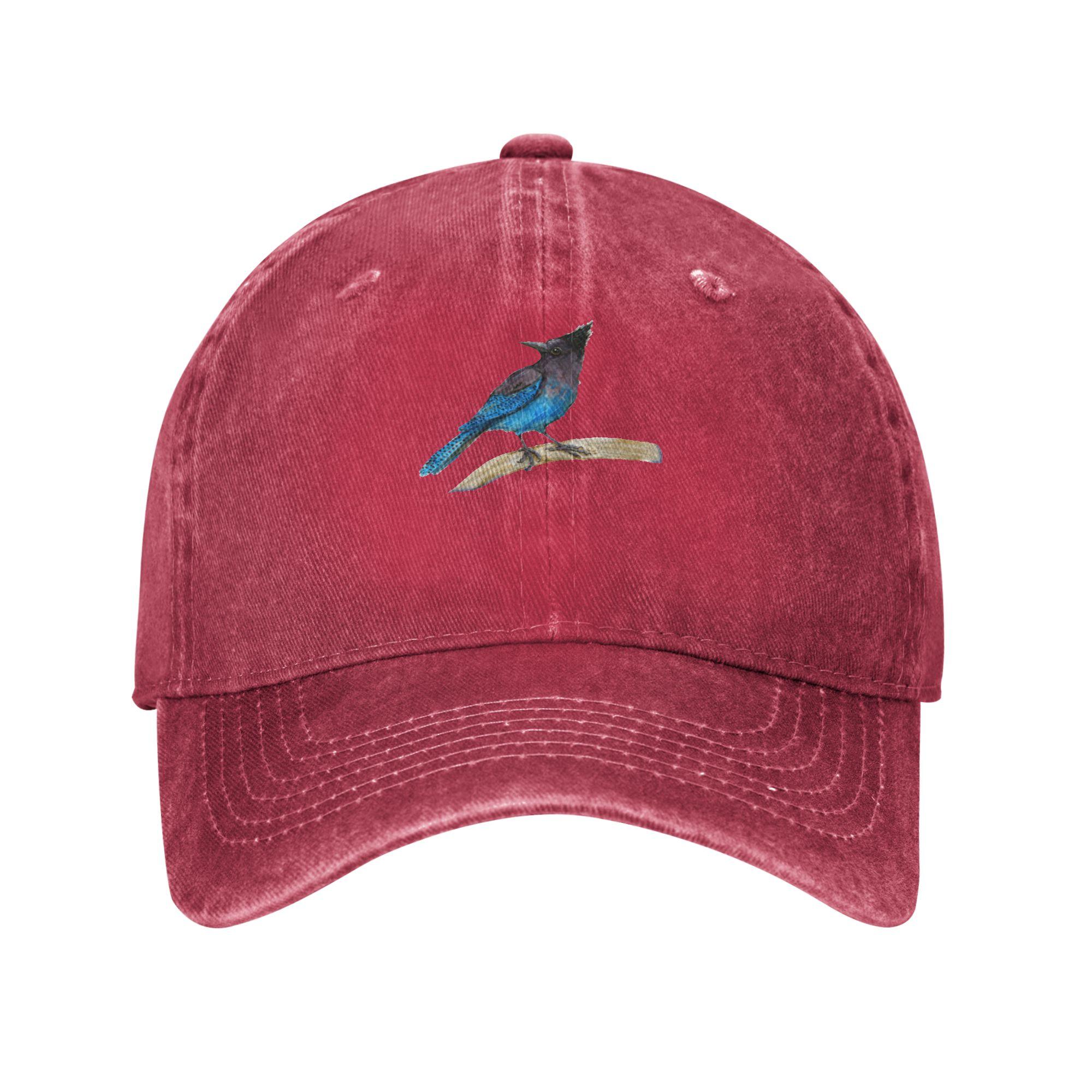 Steller s jay watercolor  Travel Trips Baseball cap Upf Camping Trucker Cap One Size