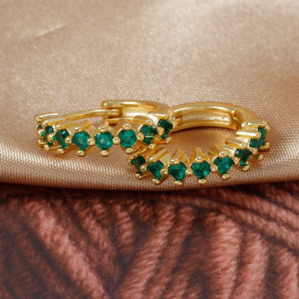 Luxusní nerezové barevné zirkonové kruhové náušnice pro ženy Móda Korejský Huggie Dámské šperky pendientes mujer