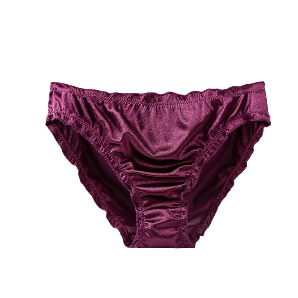 Women's Plus Size Seamless Satin Briefs - Soft, Comfortable, Mid-Low Waist, with Cotton Crotch