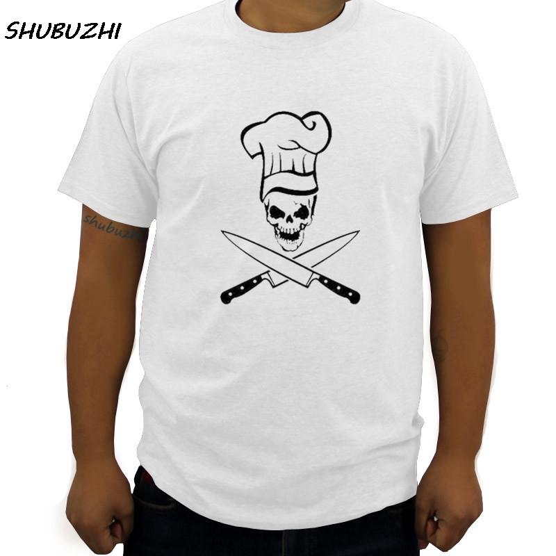 summer black men tshirt Chef Skull Grill Master Diet Culinary Grilling BBQ Apron Cooking Hat plus size 3XL mens tee shirt homme S