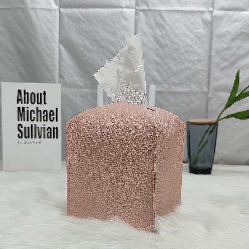 

Modern PU Leather Square Tissue Box Holder Tissue Box Cover Decorative Holder Organizer For Bathroom Bedroom Office Desk Car рожевий
