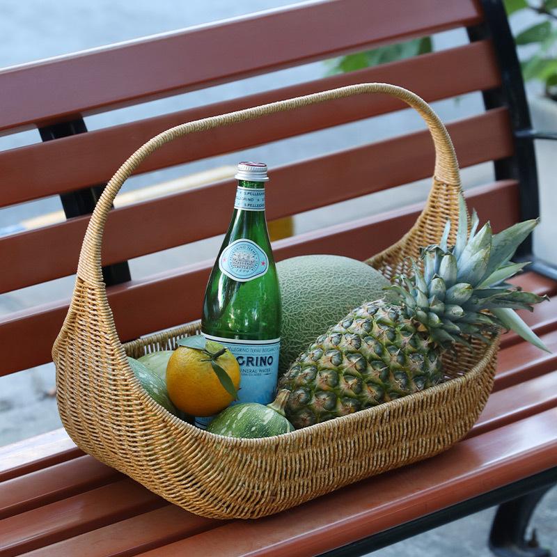 Creative Imitation Rattan Fruit Hand Basket Gift Basket Flower Basket Picnic Basket