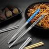 5 Pairs Mold-resistant Stainless Steel Dragon Patter Chopsticks Sushi Chopsticks Restaurant