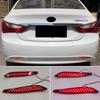 Car Flashing 2PCS LED Rear Bumper Reflector For Hyundai Sonata 8 2010 2011 2012 2013 2014 Brake Light Fog Lamp Turn Signal