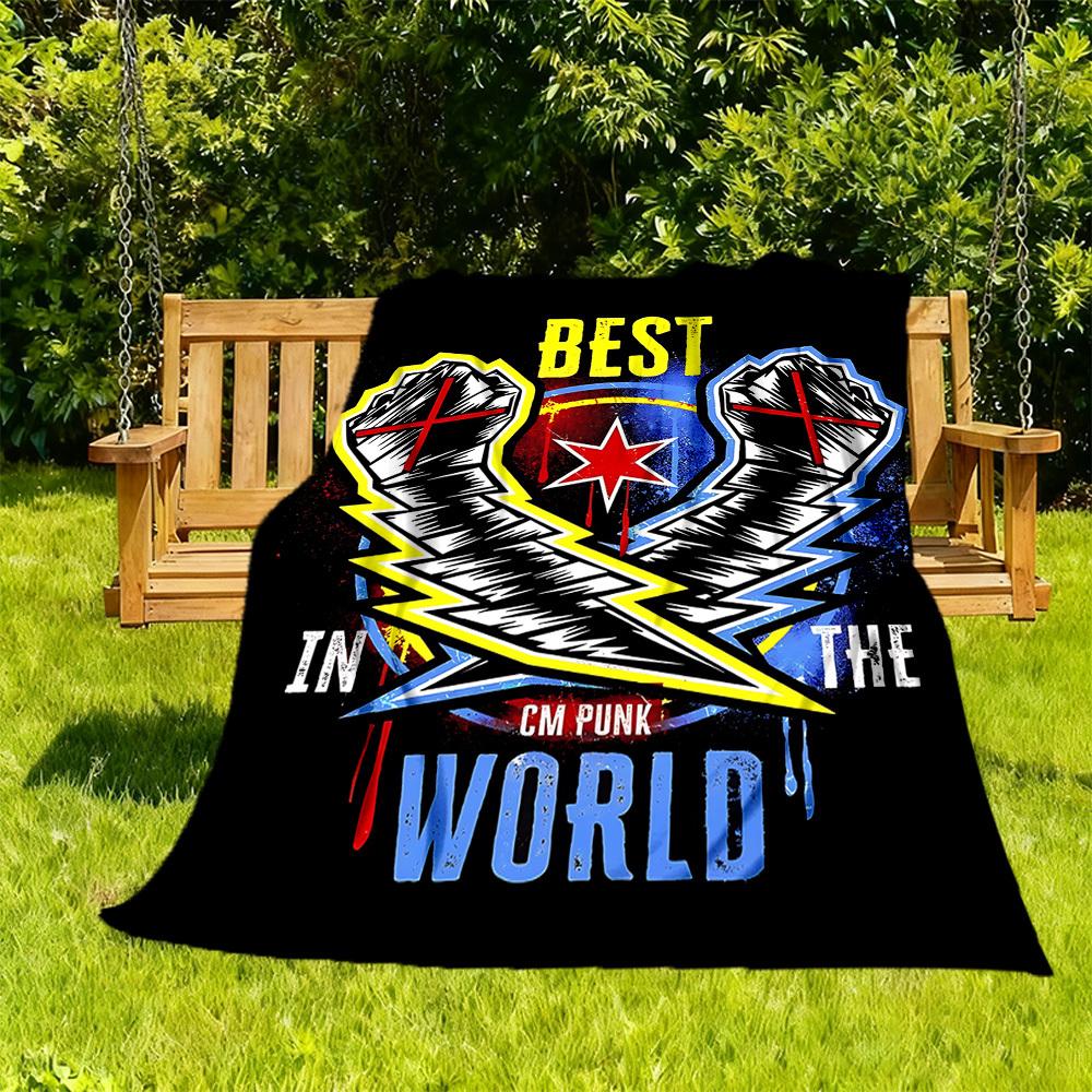 

1pc Fist Star BEST IN THE WORLD Outdoor Blanket Lightweight Flannel, Soft & Warm, All-Season Use for Sofa, Outdoor, Camping, Living Room, Office087 130cmx150cm