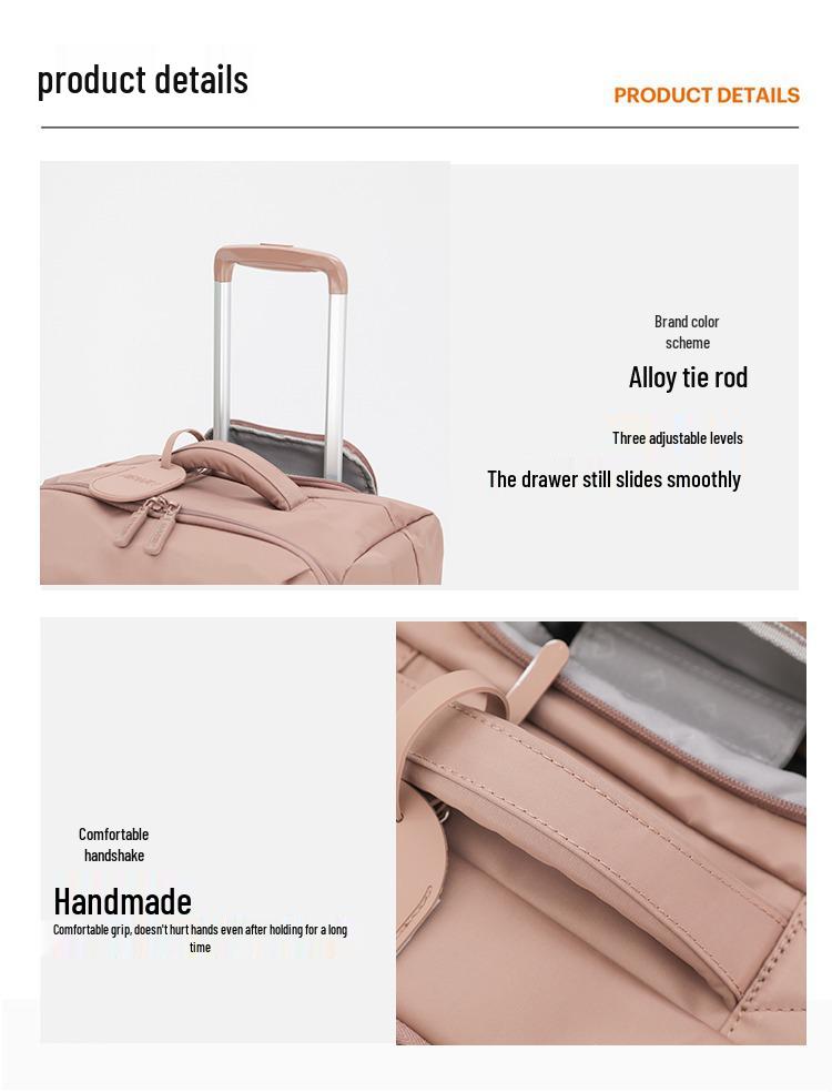 20-inch Ultralight Waterproof Oxford Suitcase with Universal Wheels (2.1KG), Expandable To 24-inch