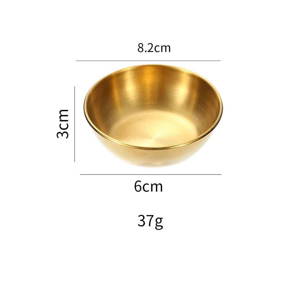 Gold Stainless Steel Appetizer & Condiment Dishes - Small Sauce & Seasoning Dish Set