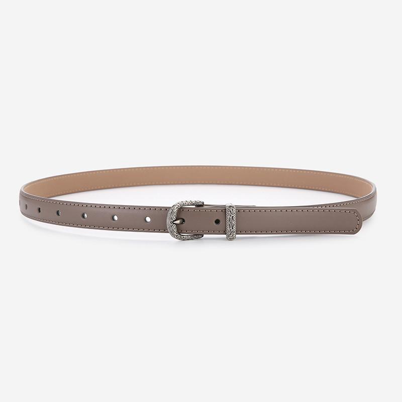 

Minimalist Leather Women Belt With Metal Buckle For Fashion Casual And Office Wear StyleN