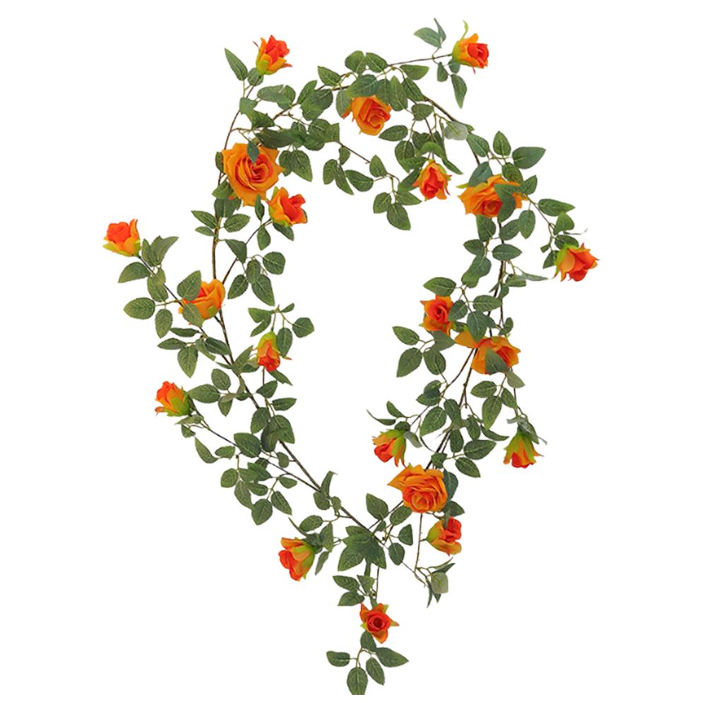 5.9FT реалистичная искусственная розовая гирлянда красивая шелковая цветочная лоза для свадебного декора и оформления вечеринок оранжевый