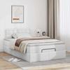 Cadre de lit avec matelas - Maison Exclusive - 120x200 cm - Similicuir blanc - Rangement sous le lit