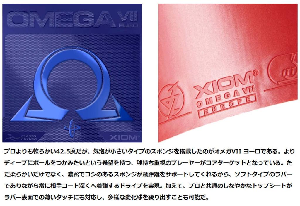 XIOM Table Tennis Inverted Omega 7 Euro Black MAX 10171 Rubber, Soft,
