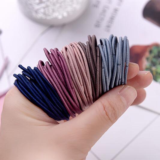 Jiaoxuefei High-Elasticity Thin Rope Hair Tie, Colorful, 100 Pieces, Rubber Band Hair Tie, Hair Loop, Hair Band, Hair Elastic