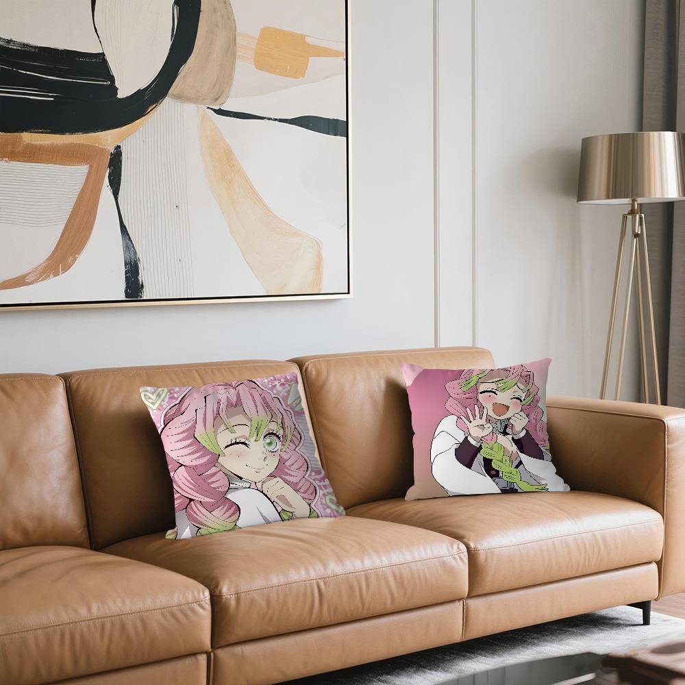 DemonSlayer KanrojiS Mitsuri Poszewka na poduszkę Calowe Wystrój Rustykalny Domowe Poszewki na poduszki Dekoracje Kanapy