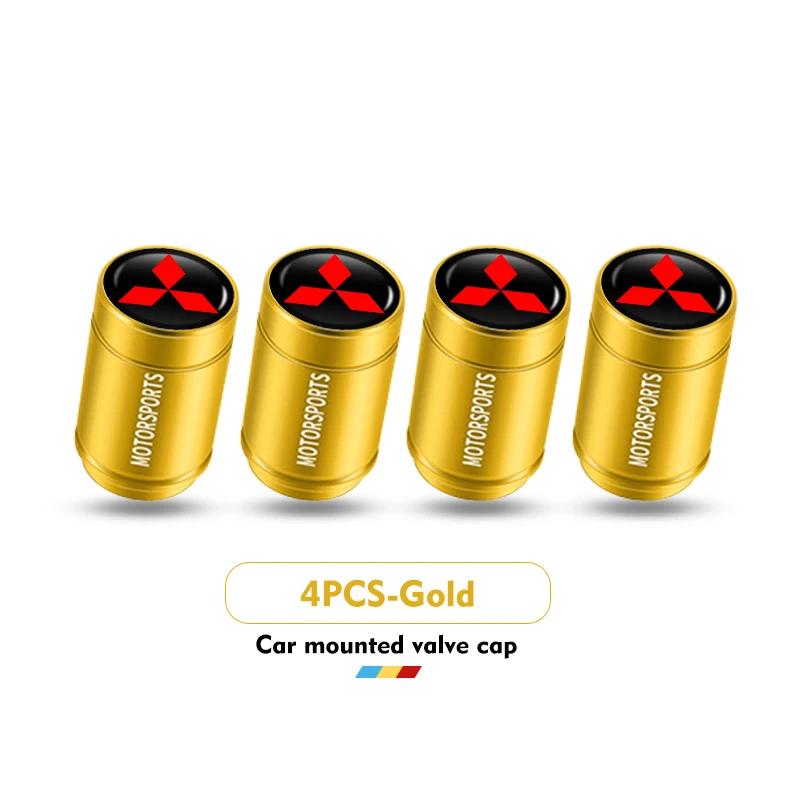 gzbf5 4PCS Car Motorcycle Valve Caps for Mitsubishi All Models Eclipse Cross ASX Mirage Tire Stem Air Cover Universal Accessories